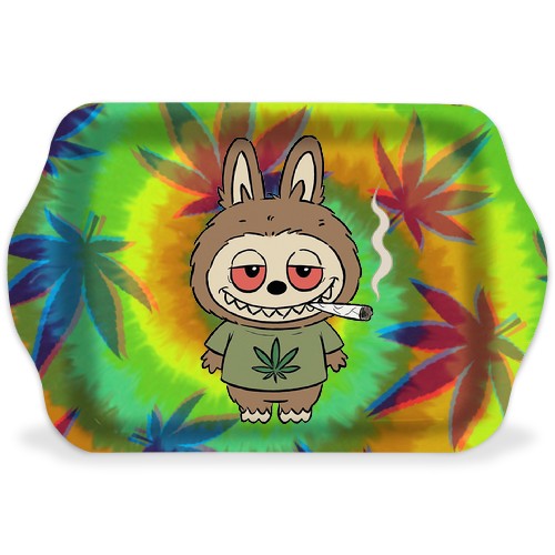 Tie Dye Leaves Labubu Rolling Tray